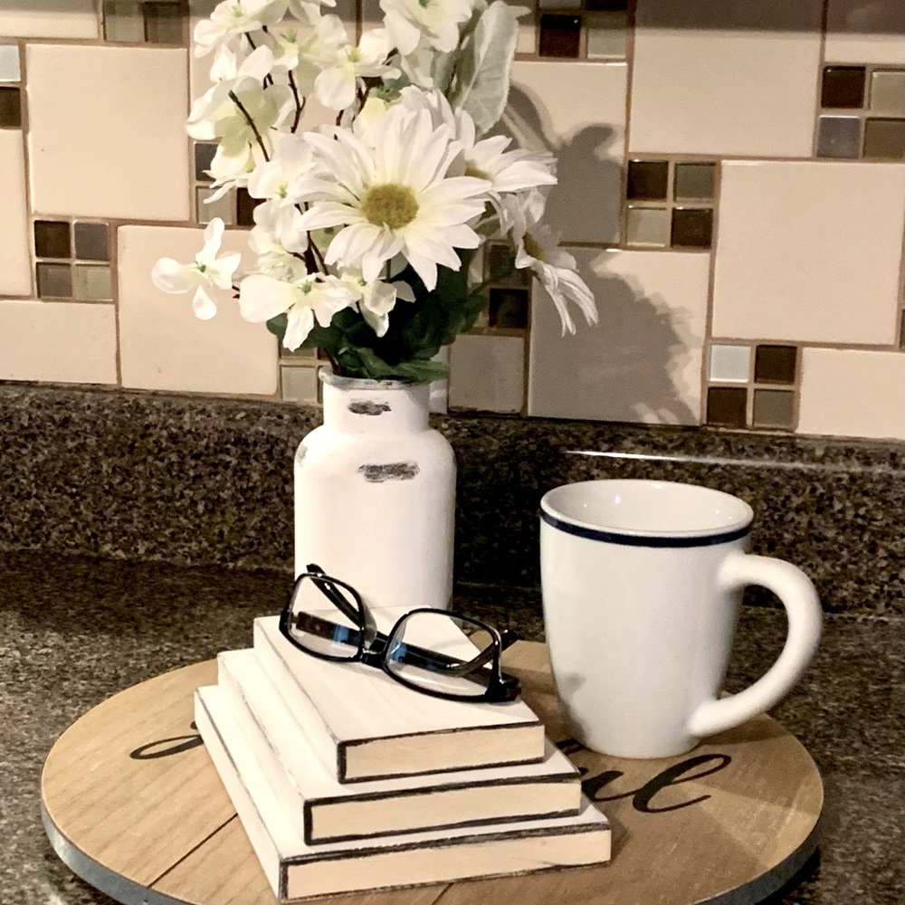 3 Tier Distressed Wood Decor Books